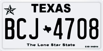 TX license plate BCJ4708