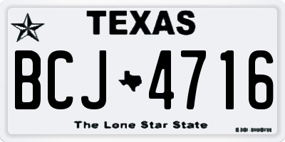 TX license plate BCJ4716