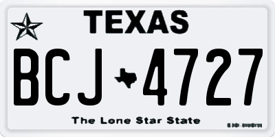 TX license plate BCJ4727