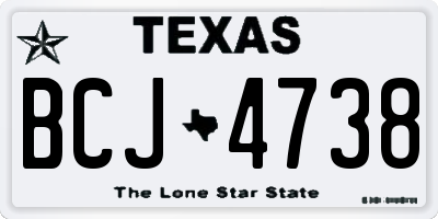 TX license plate BCJ4738
