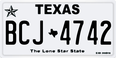 TX license plate BCJ4742