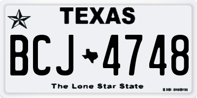 TX license plate BCJ4748
