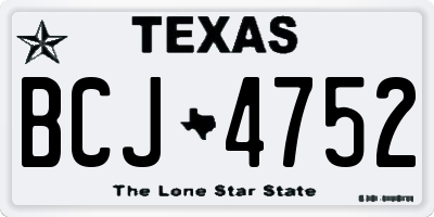 TX license plate BCJ4752