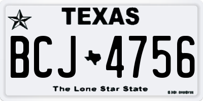 TX license plate BCJ4756