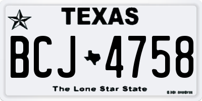 TX license plate BCJ4758