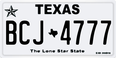TX license plate BCJ4777