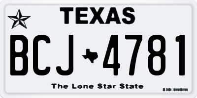 TX license plate BCJ4781