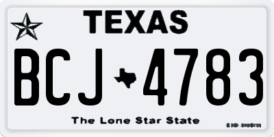 TX license plate BCJ4783
