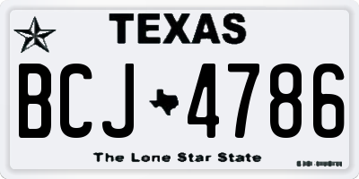 TX license plate BCJ4786