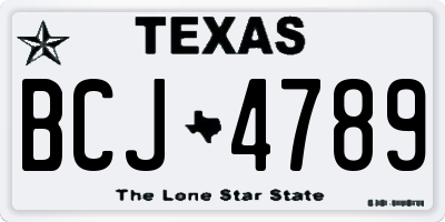 TX license plate BCJ4789