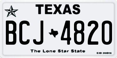 TX license plate BCJ4820