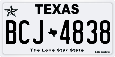 TX license plate BCJ4838