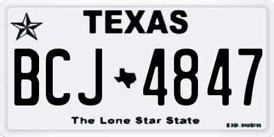 TX license plate BCJ4847