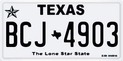 TX license plate BCJ4903