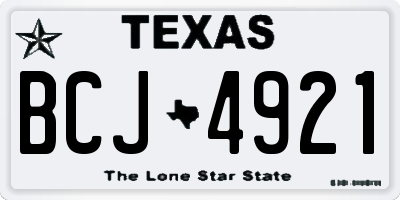 TX license plate BCJ4921