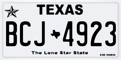 TX license plate BCJ4923