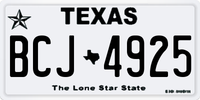 TX license plate BCJ4925