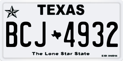 TX license plate BCJ4932