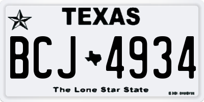 TX license plate BCJ4934