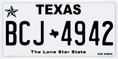 TX license plate BCJ4942