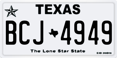 TX license plate BCJ4949