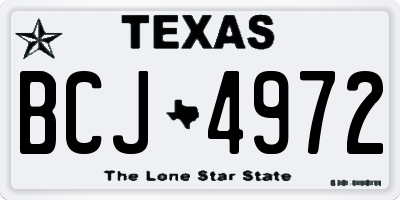 TX license plate BCJ4972