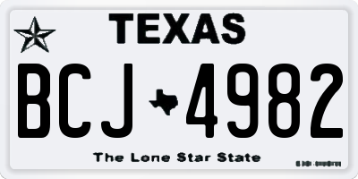 TX license plate BCJ4982