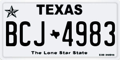 TX license plate BCJ4983