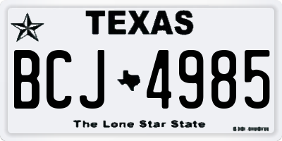 TX license plate BCJ4985
