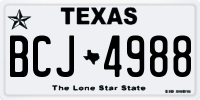 TX license plate BCJ4988