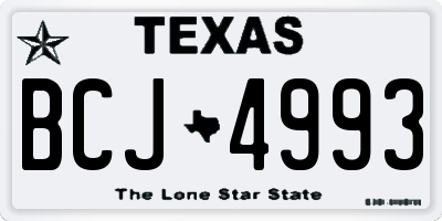 TX license plate BCJ4993