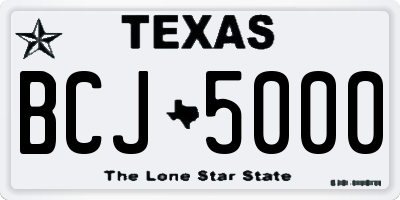 TX license plate BCJ5000