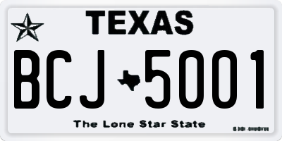 TX license plate BCJ5001