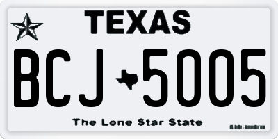 TX license plate BCJ5005