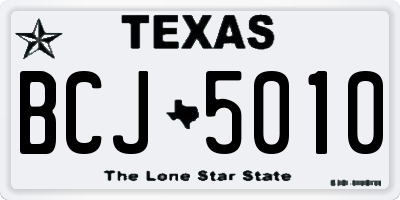 TX license plate BCJ5010