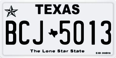 TX license plate BCJ5013