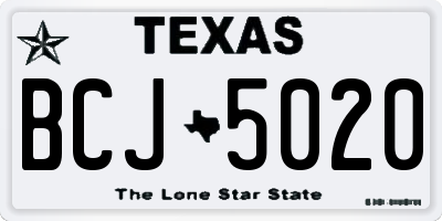 TX license plate BCJ5020