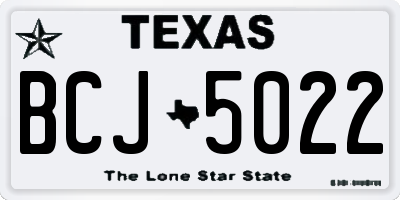 TX license plate BCJ5022