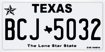 TX license plate BCJ5032