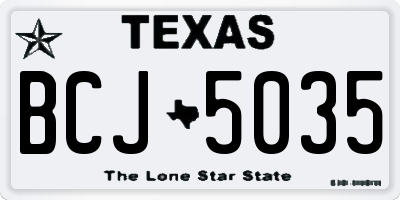 TX license plate BCJ5035