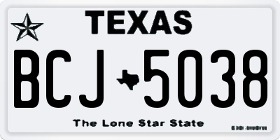 TX license plate BCJ5038