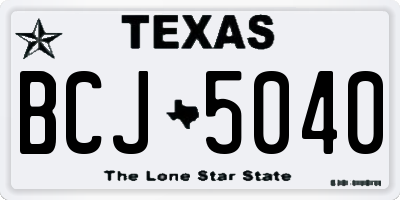 TX license plate BCJ5040