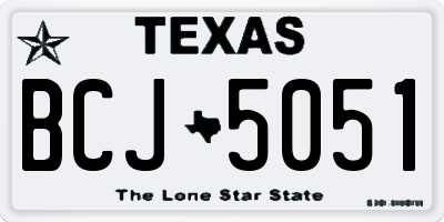 TX license plate BCJ5051