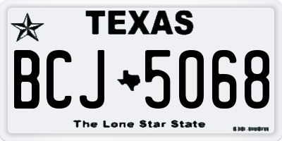 TX license plate BCJ5068