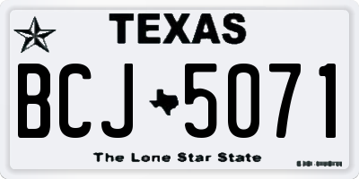 TX license plate BCJ5071