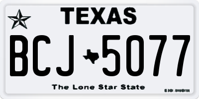 TX license plate BCJ5077