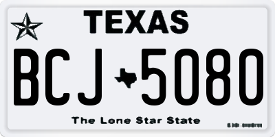 TX license plate BCJ5080