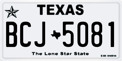 TX license plate BCJ5081