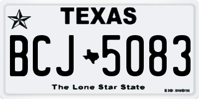 TX license plate BCJ5083