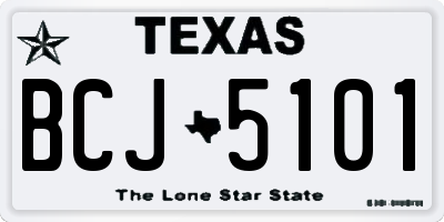 TX license plate BCJ5101